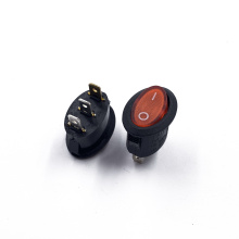 High quality 6A 250V JEC JS-606-3AL-Q-B-RB-3H red button on-off oval Rocker Switch